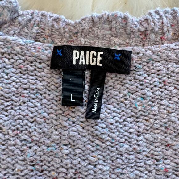 Paige Lavender Joyce Button Up Cardigan Linen Silk Large Puff Long Sleeve - Picture 5 of 13